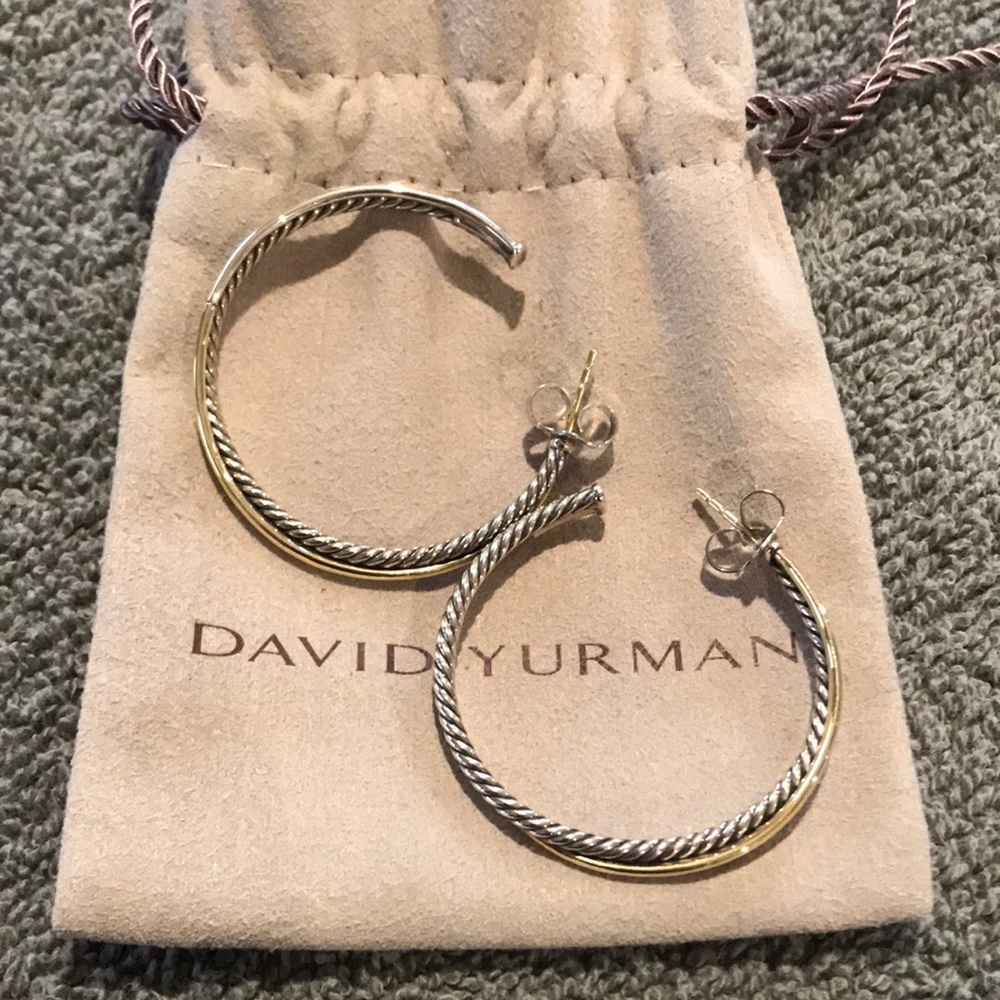 SOLD    DAVID YURMAN CROSSOVER HOOP EARRINGS XL
